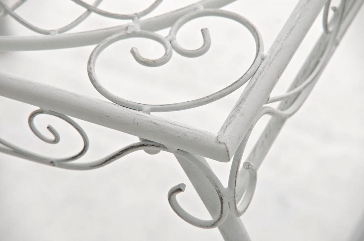 GARTENTISCH eckig 49/45/46 cm Metall Antik Weiß - Weiß, Metall (45/49/46cm) - CLP