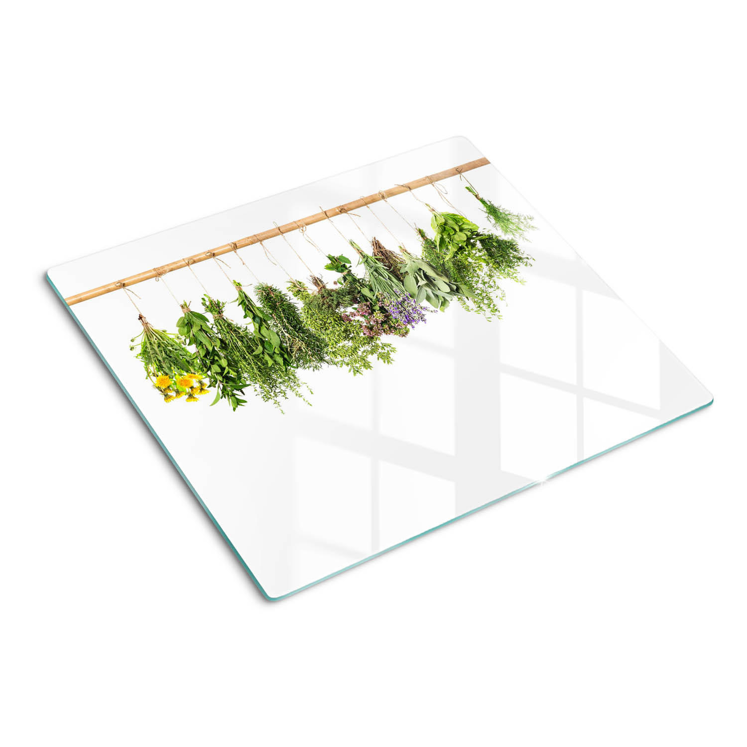 GLASPLATTE 60x52 cm Kräuterschnur - Grün, Glas (60/0.4/52cm) - TULUP