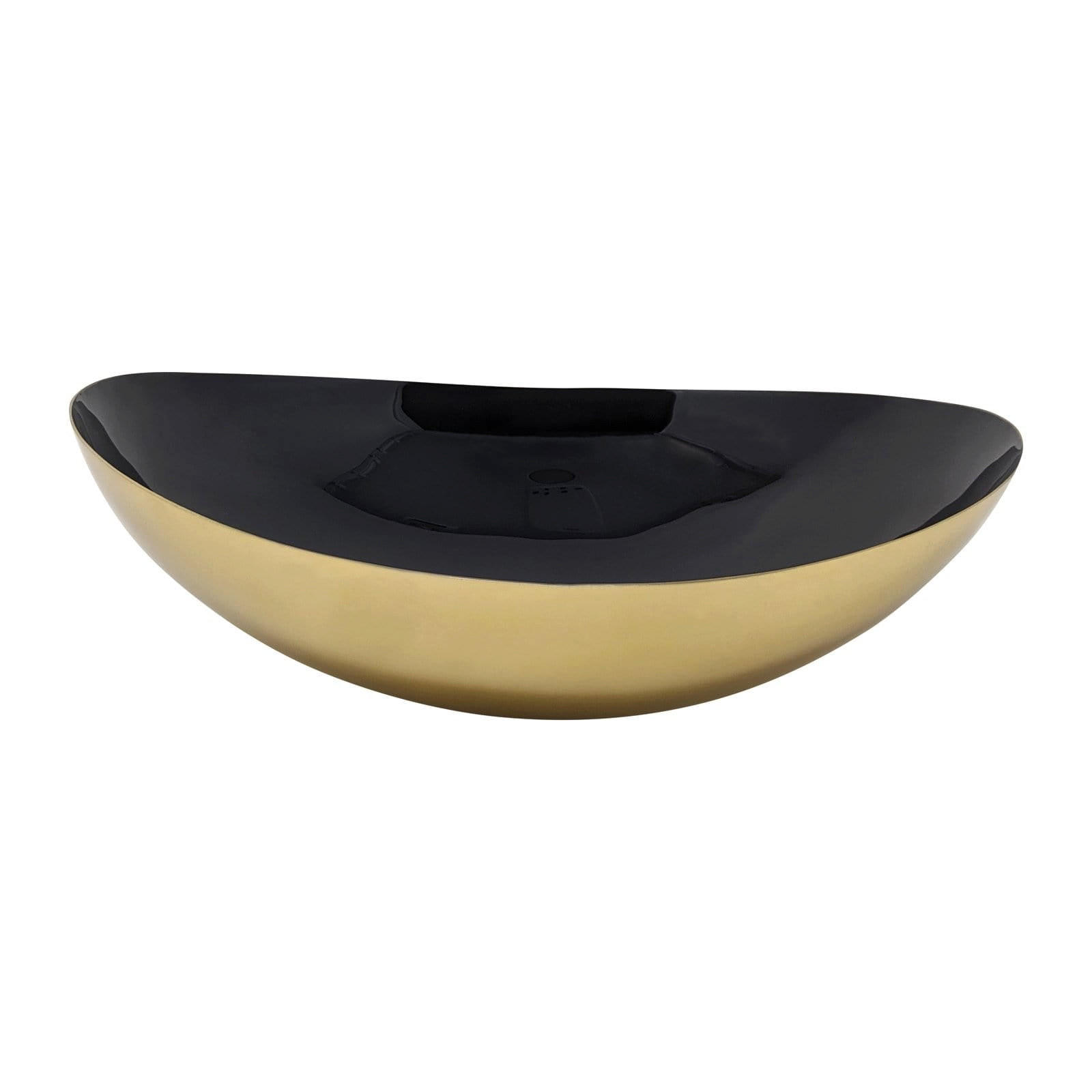 SCHALE Glam aus Eisen in Gold/Schwarz 23,5/19,5 cm - Schwarz, Metall (7cm) - LaLe Living