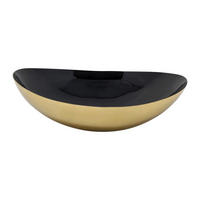SCHALE Glam aus Eisen in Gold/Schwarz 23,5/19,5 cm - Schwarz, Metall (7cm) - LaLe Living