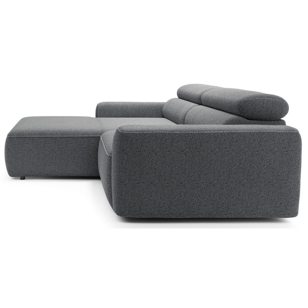 ECKSOFA Fando mit Schlaffunktion, L-Form, 4-Sitzer 252 cm, links Flechtstoff Grau - Schwarz/Grau, Holz/Kunststoff (252/182cm) - Selsey