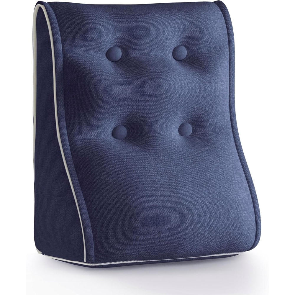 RÜCKENKISSEN Kopfteilkissen Polyesterleinen Blau 50/22cm - Blau, Textil (22/50cm) - Vercart