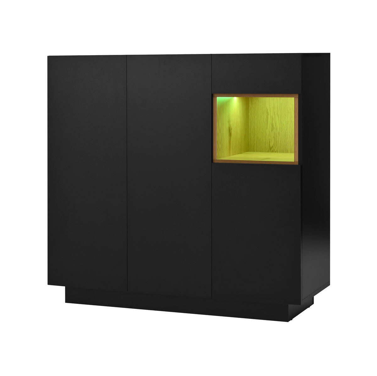 SCHUHSCHRANK 105/39,5/100,5 cm mit Schublade, LED-Beleuchtung und verstellbaren Böden - Schwarz, Holzwerkstoff (105/100/39cm) - BEAOK