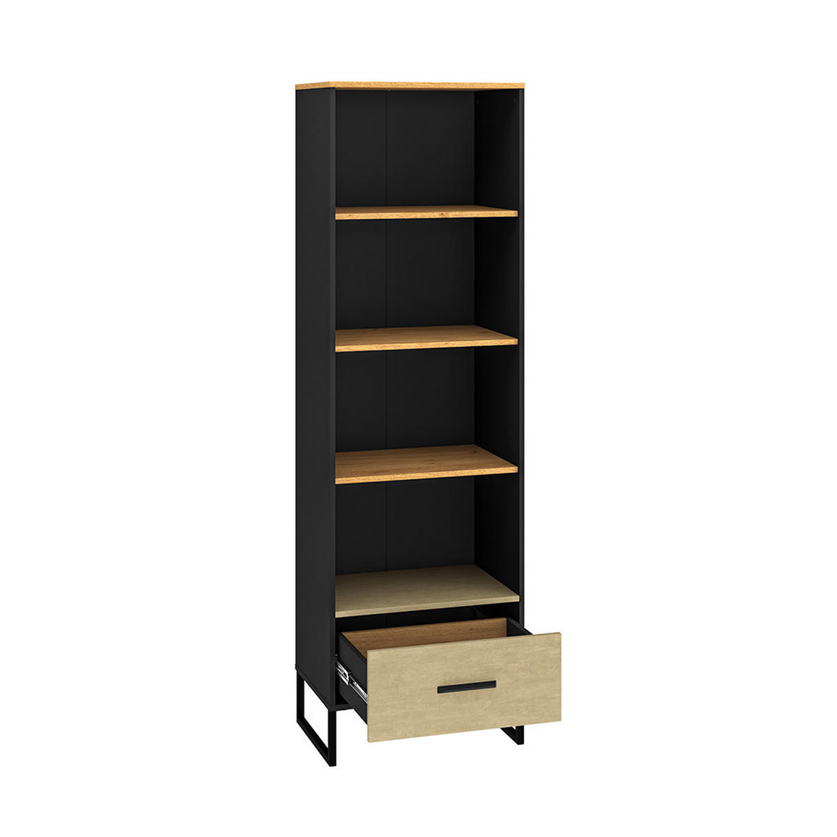 JUGENDZIMMER-SET 3-TLG. Casper-131 - Schwarz, Holzwerkstoff (140/190/40cm) - Lomado