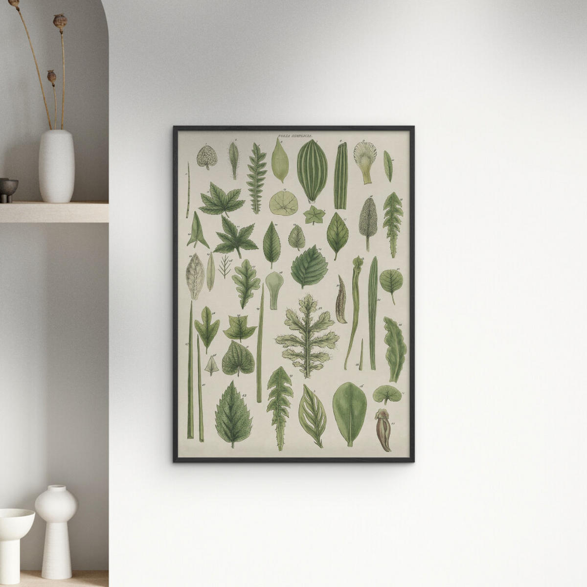 POSTER mit Rahmen Wild Apple - Assortment of Leaves II - Schwarz/Grün, Holz/Papier (30/40cm) - Poster&Frame