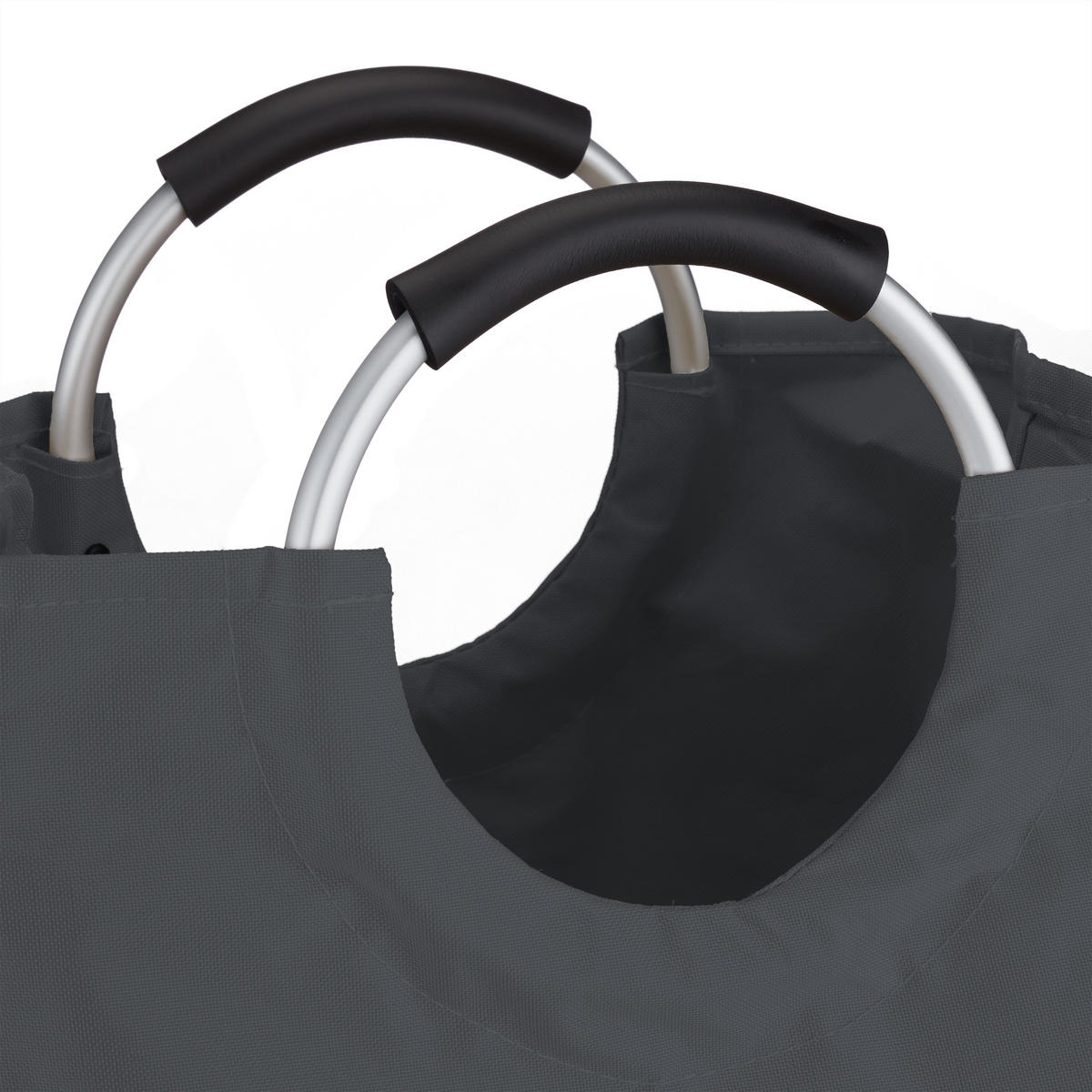 WÄSCHEKORB - Anthrazit, Textil/Metall (38/70/38cm) - Relaxdays