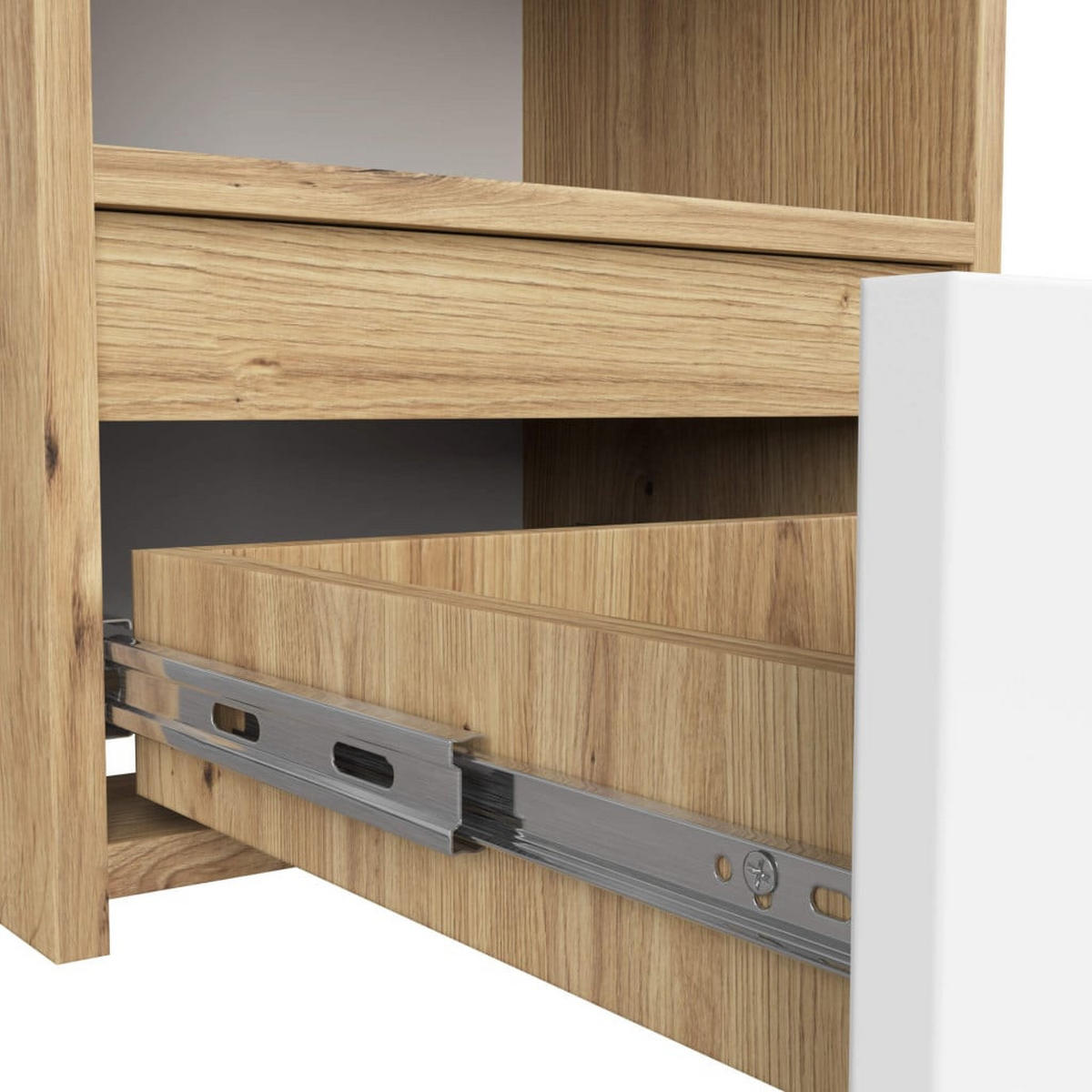 NACHTTISCH Eiche Artisan, Weiß 40/40/35 - Eiche Artisan/Weiß, Holzwerkstoff (40/40/35cm) - RAUMHIRSCH FURNITURE