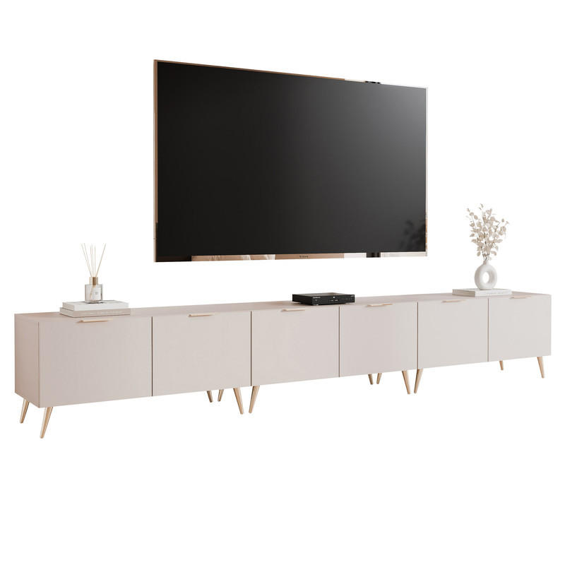 TV skrinka ANGEL kašmírová stojaca s LED osvetlením 300 cm - kašmírová, kompozitné drevo (300/49/40cm) - Idohome