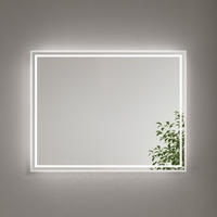 BADSPIEGEL mit Beleuchtung 90/70/3,5 cm - Weiß, Glas (70/3.5/90cm) - EMKE