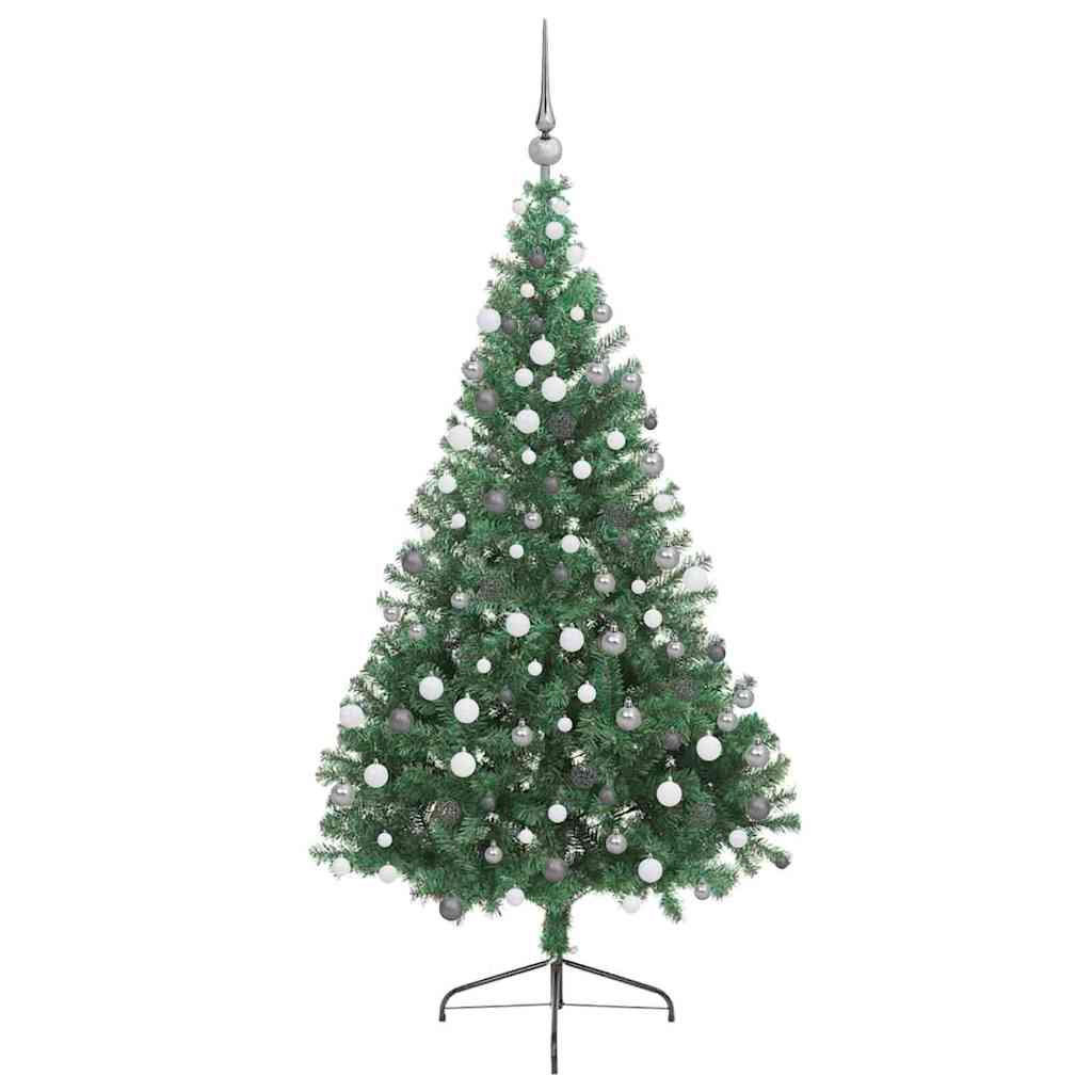 WEIHNACHTSBAUM Künstlicher Vorbeleuchteter Haltbar 115/115/180 cm Grün PVC - Grün, Kunststoff (180cm) - vidaXL