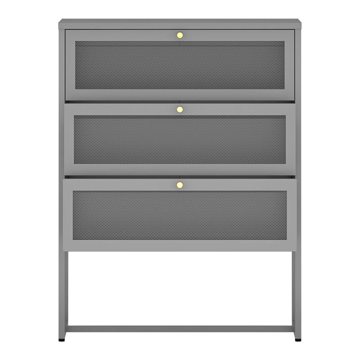 SCHUBLADENKOMMODE Sund - Goldfarben/Grau, Metall (80/105/40cm) - [en.casa]