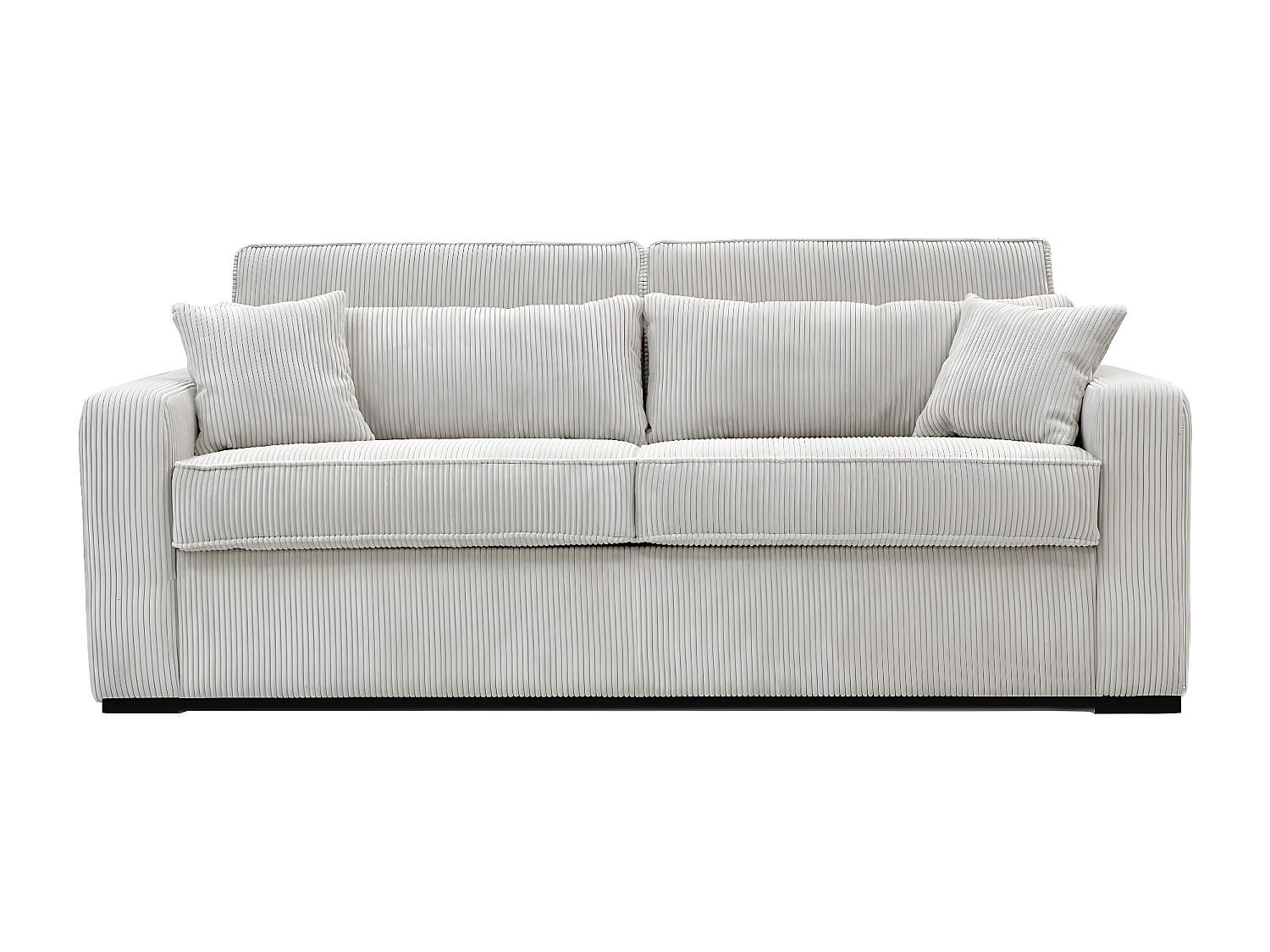 SCHLAFSOFA - 4 Personen - samt - beige Mondovi - Beige, Holz/Textil (214/90/208cm) - Vente-Unique