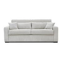SCHLAFSOFA - 4 Personen - samt - beige Mondovi - Beige, Holz/Textil (214/90/208cm) - Vente-Unique
