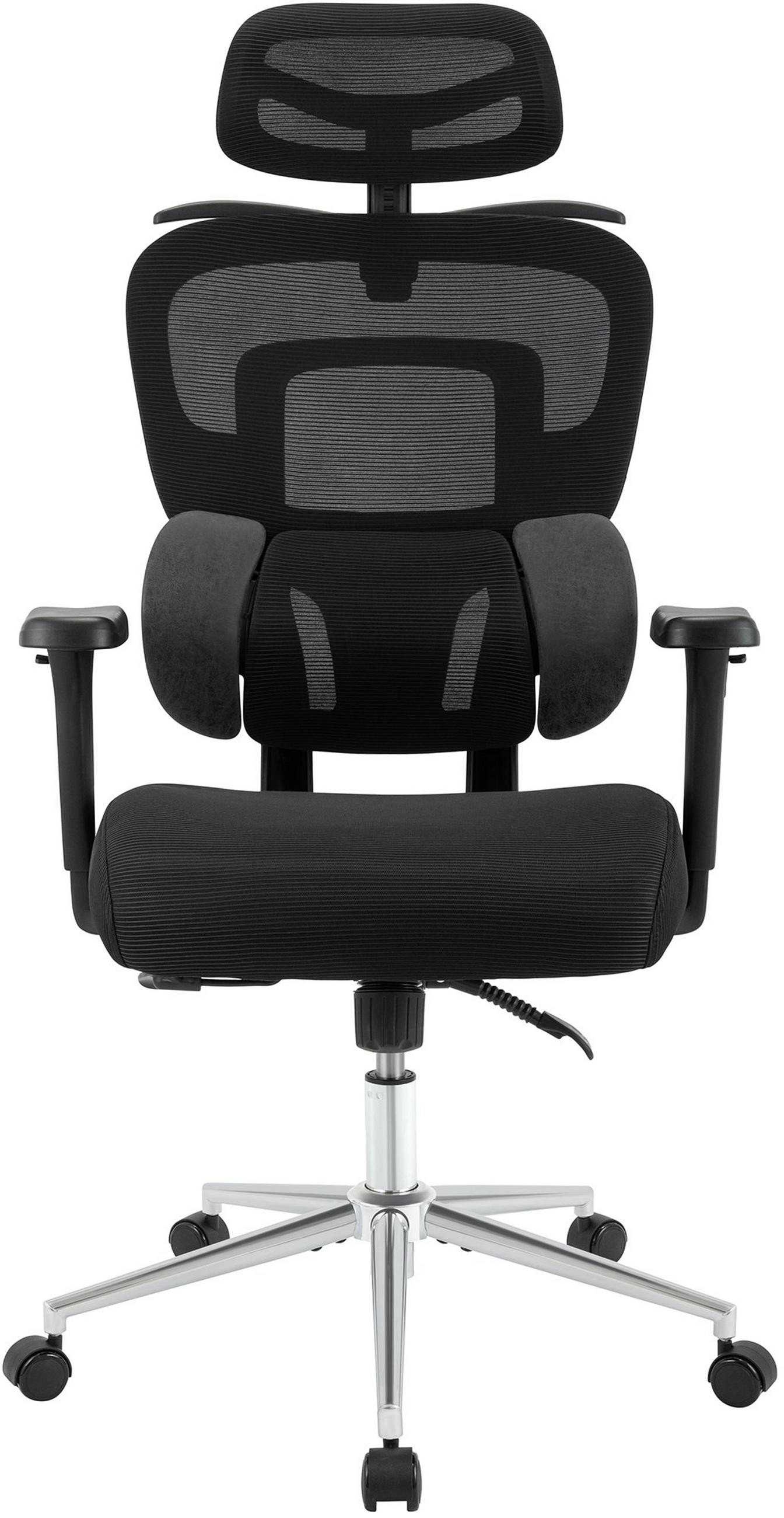 BÜROSTUHL Pryme schwarz - Chromfarben/Schwarz, Kunststoff/Metall (67/130/66cm) - TPFLiving
