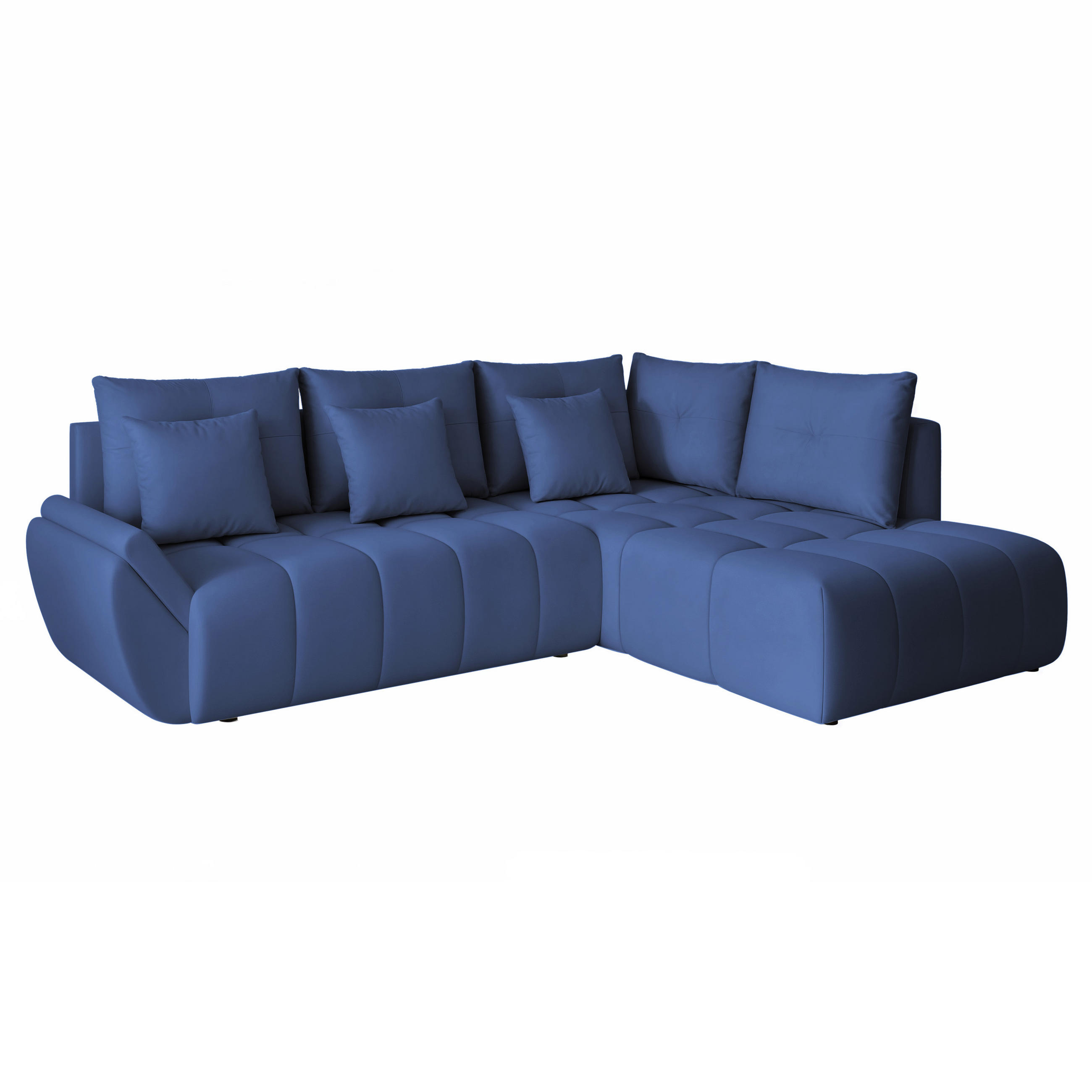 ECKSOFA DOLCE mit Schlaffunktion und Bettkasten Blau - Blau, Holzwerkstoff/Kunststoff (266/190cm) - Idohome
