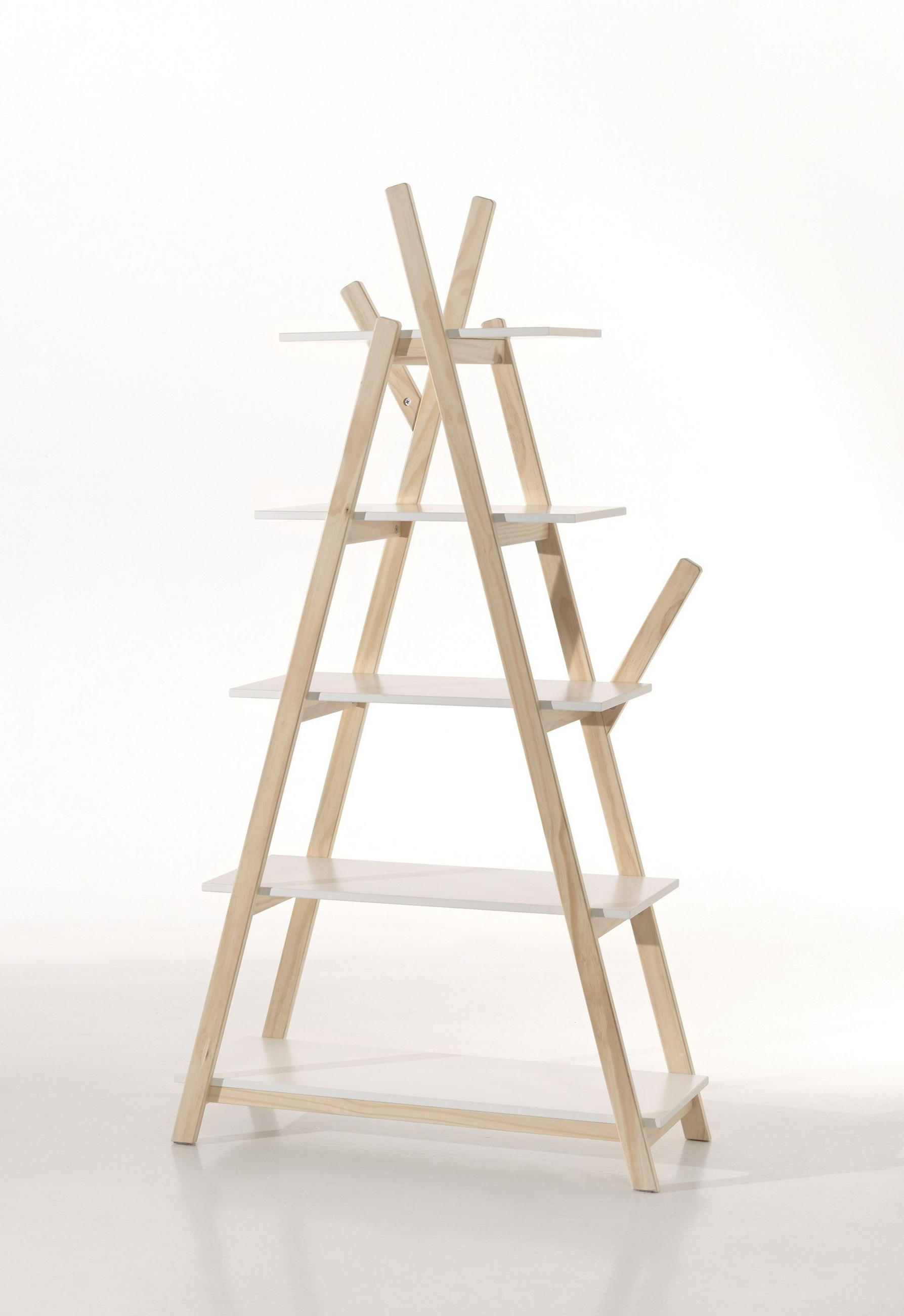 STANDREGAL Karilynn 90x34x169 aus MDF+Massivholz in der Farbe Weiß - Weiß, Holzwerkstoff (90/169/34cm) - 58aufmkessel