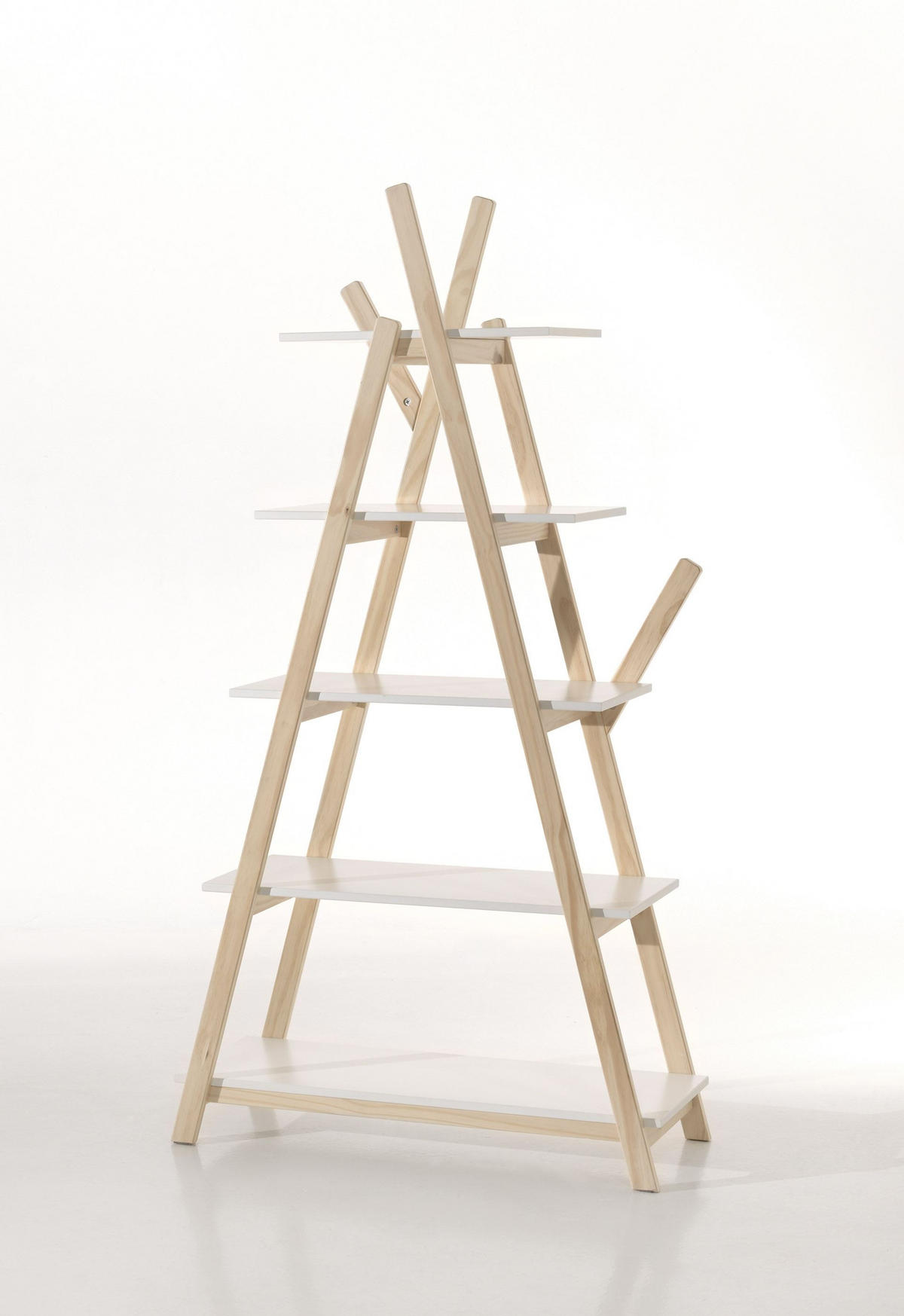 STANDREGAL Karilynn 90x34x169 aus MDF+Massivholz in der Farbe Weiß - Weiß, Holzwerkstoff (90/169/34cm) - 58aufmkessel