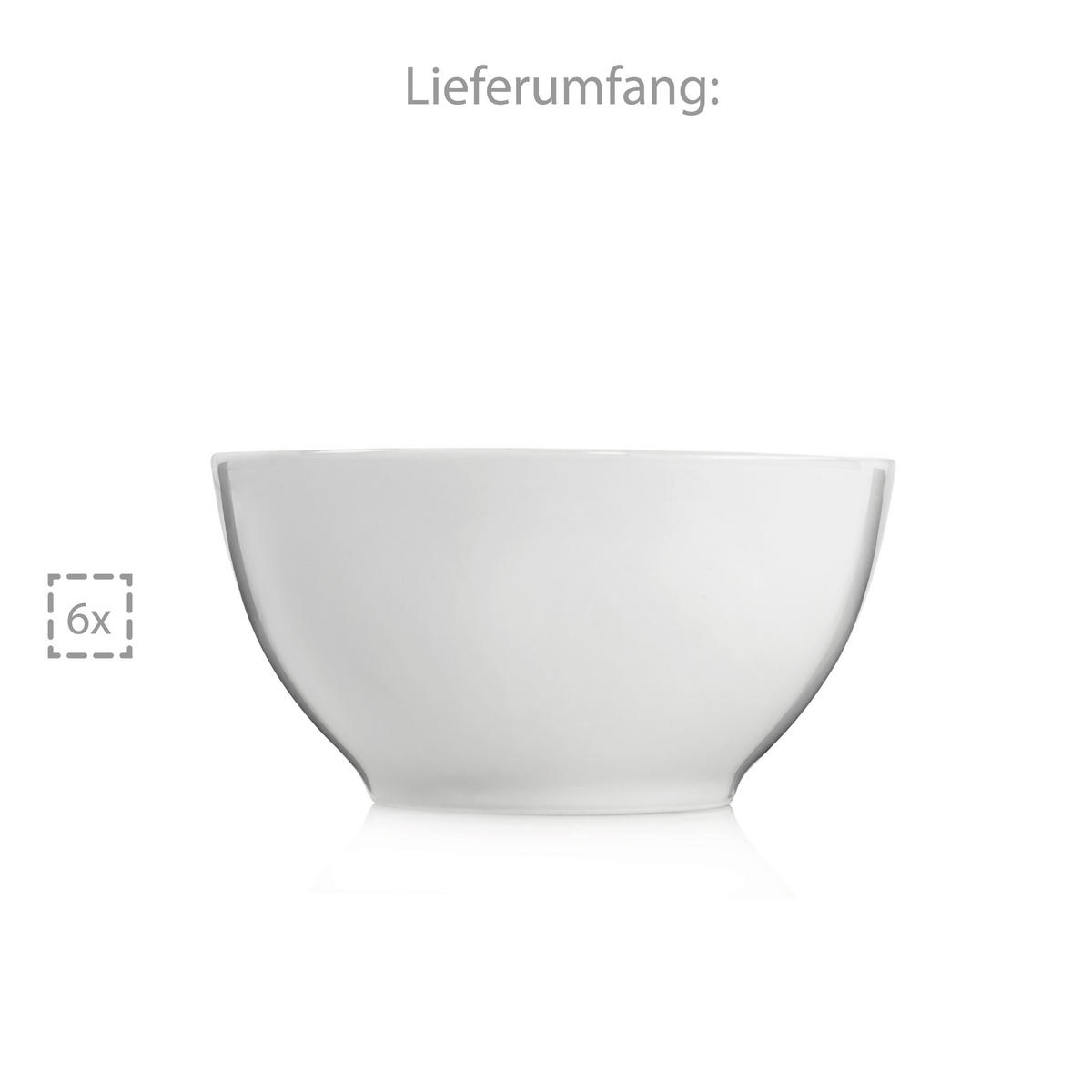 MÜSLISCHSCHALEN SET SUNFORT - 6 teilig aus Porzellan - Weiß, Keramik (15cm) - Sänger