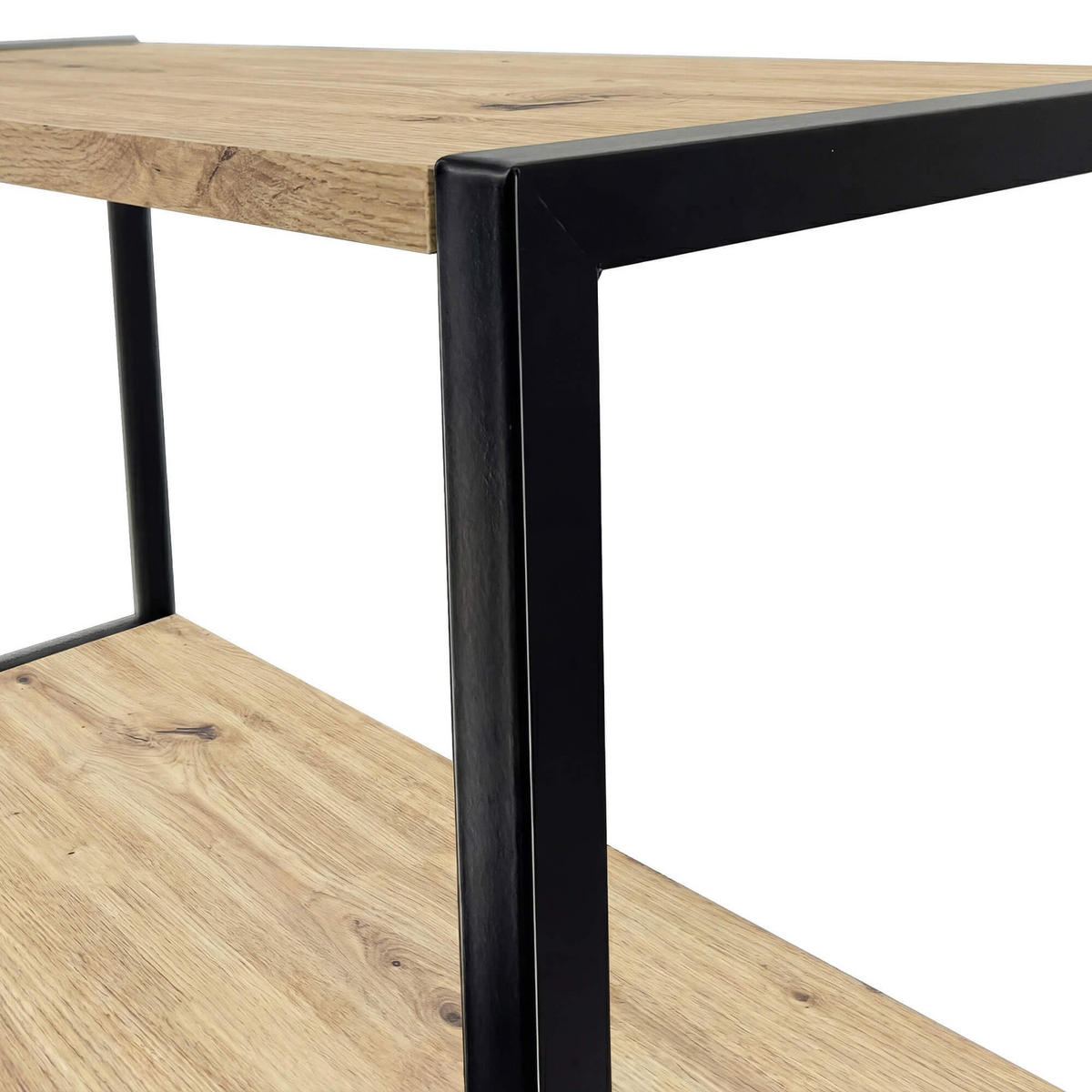 INDUSTRIEREGAL Schwarz, Eiche Artisan 50x192x32 cm - Schwarz/Eiche Artisan, Holzwerkstoff/Metall (50/192/32cm) - Akord