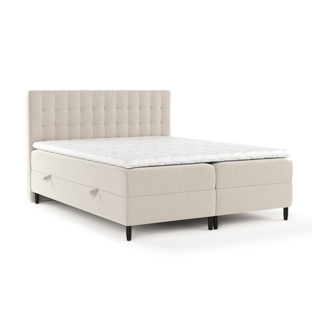 BOXBETT Divine Beige 140/200 cm - Beige/Schwarz, Holz/Holzwerkstoff (140/200cm) - Maison de Reve