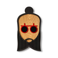 WANDDEKO MASKE 22/22 cm - Rot/Schwarz, Holzwerkstoff/Kunststoff (22/22/1cm) - KUNSTLOFT