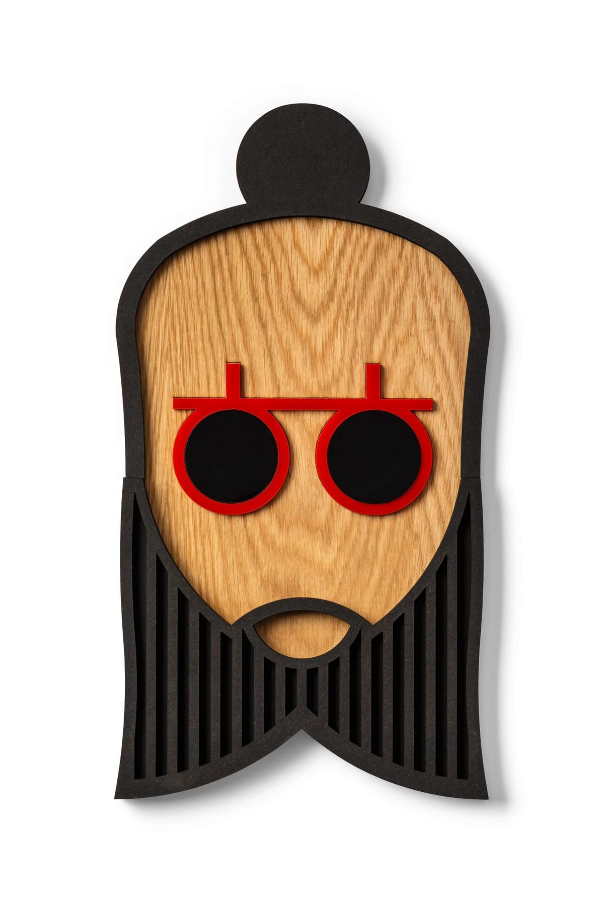 WANDDEKO MASKE 22/22 cm - Rot/Schwarz, Holzwerkstoff/Kunststoff (22/22/1cm) - KUNSTLOFT