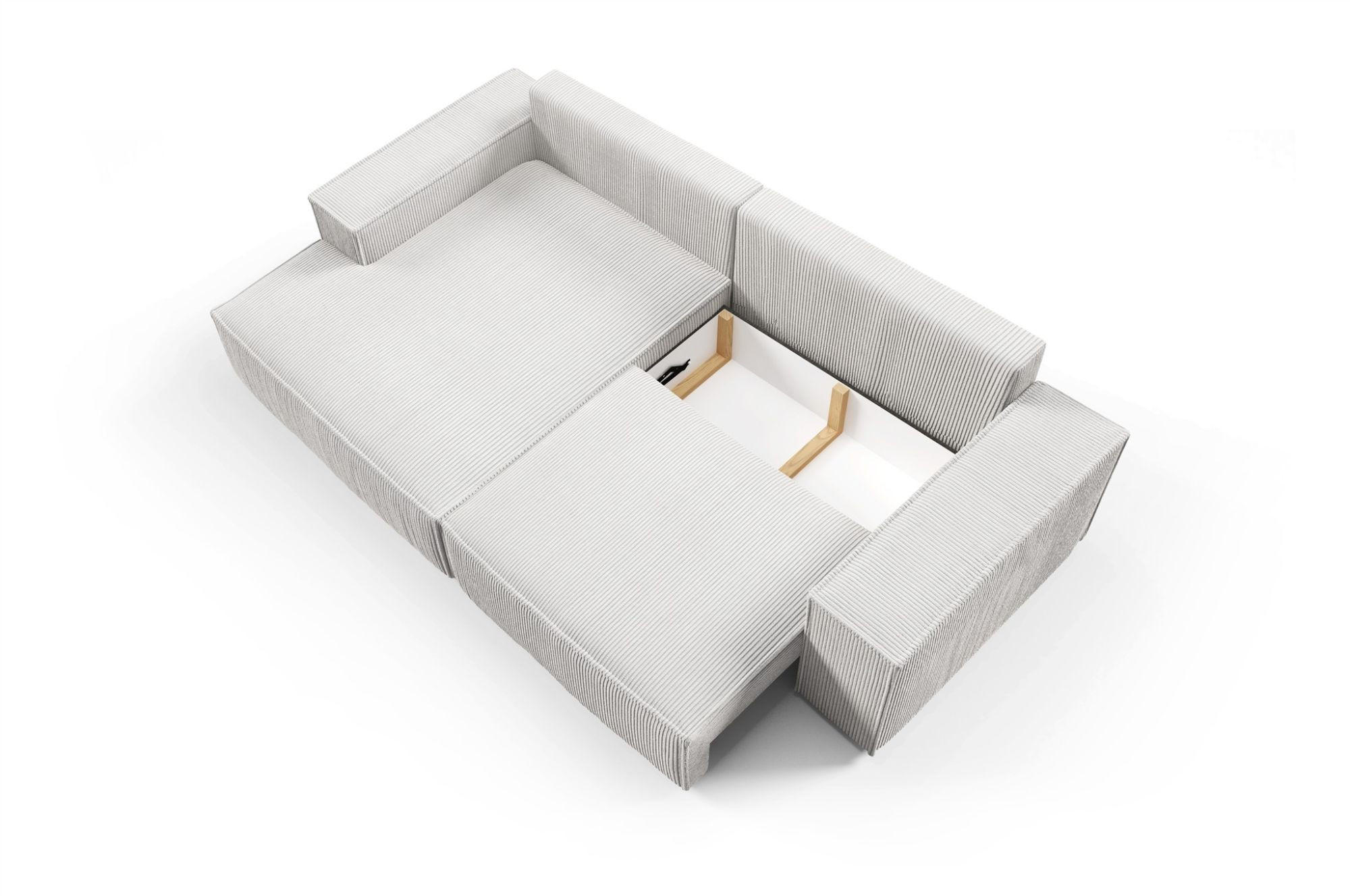 Thumbnail - Fun Möbel Ecksofa, Blau, Textil, Ottomane links, 255x148 cm, Wohnzimmer, Sofas & Couches, Wohnlandschaften, Ecksofas