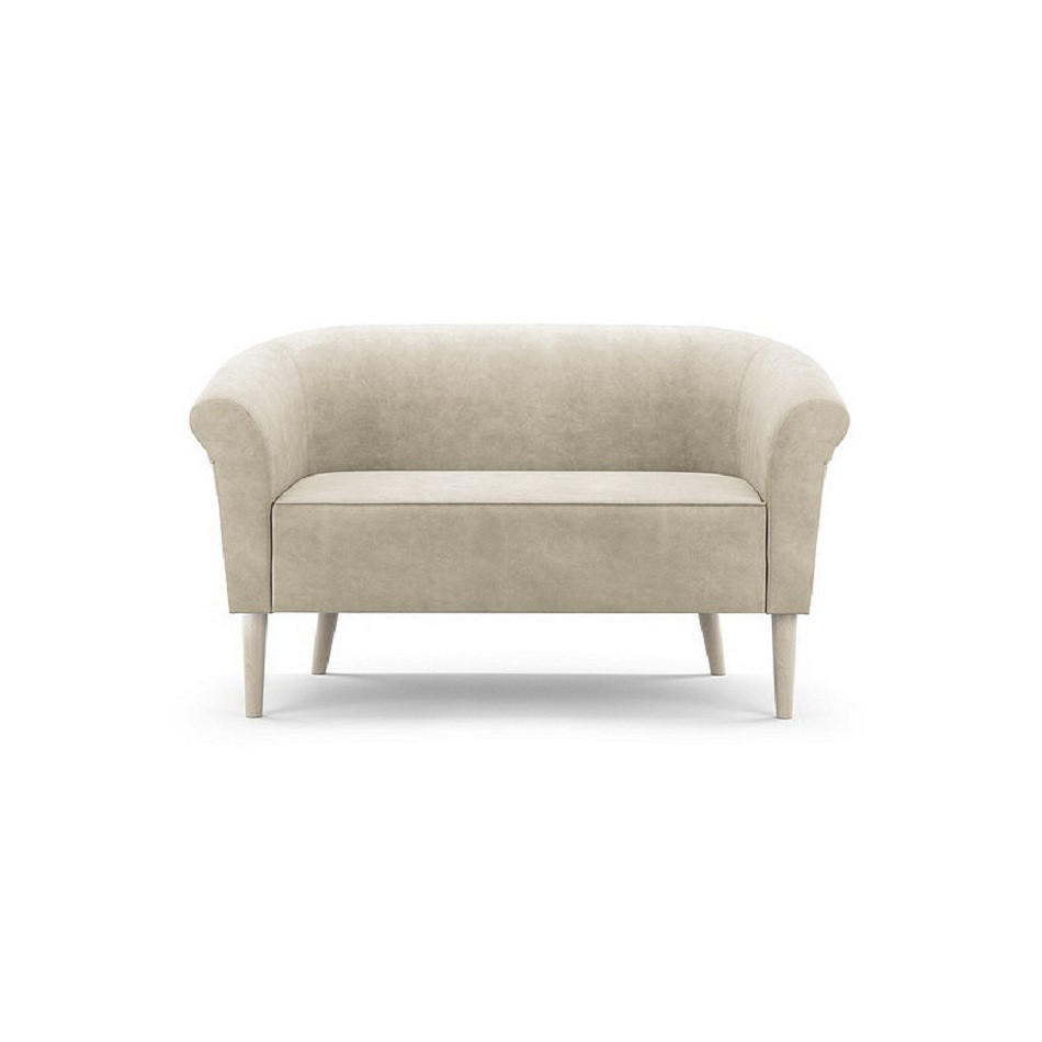 SOFA Pero Beige, Buchenholz Beine, Sofa im skandinavischen Stil - Beige/Buchefarben, Holzwerkstoff (132/70/57cm) - Bettso