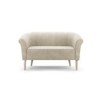 SOFA Pero Beige, Buchenholz Beine, Sofa im skandinavischen Stil - Beige/Buchefarben, Holzwerkstoff (132/70/57cm) - Bettso