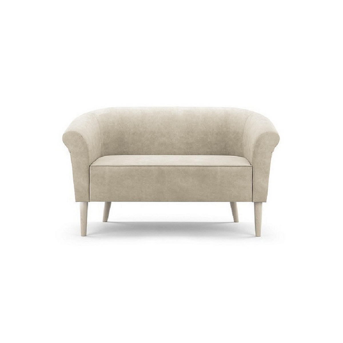 SOFA Pero Beige, Buchenholz Beine, Sofa im skandinavischen Stil - Beige/Buchefarben, Holzwerkstoff (132/70/57cm) - Bettso