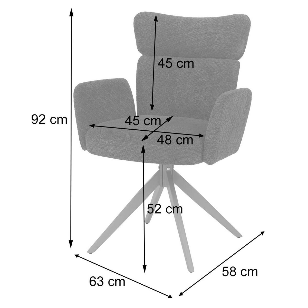 ESSZIMMERSTUHL Hellgrau - Hellgrau, Textil (63/92/58cm) - MCW