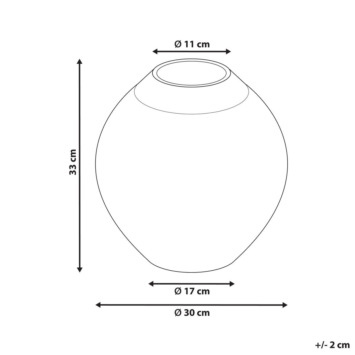 DEKOVASE Terrakotta weiß Lauri - Weiß, Stein (33cm) - Beliani