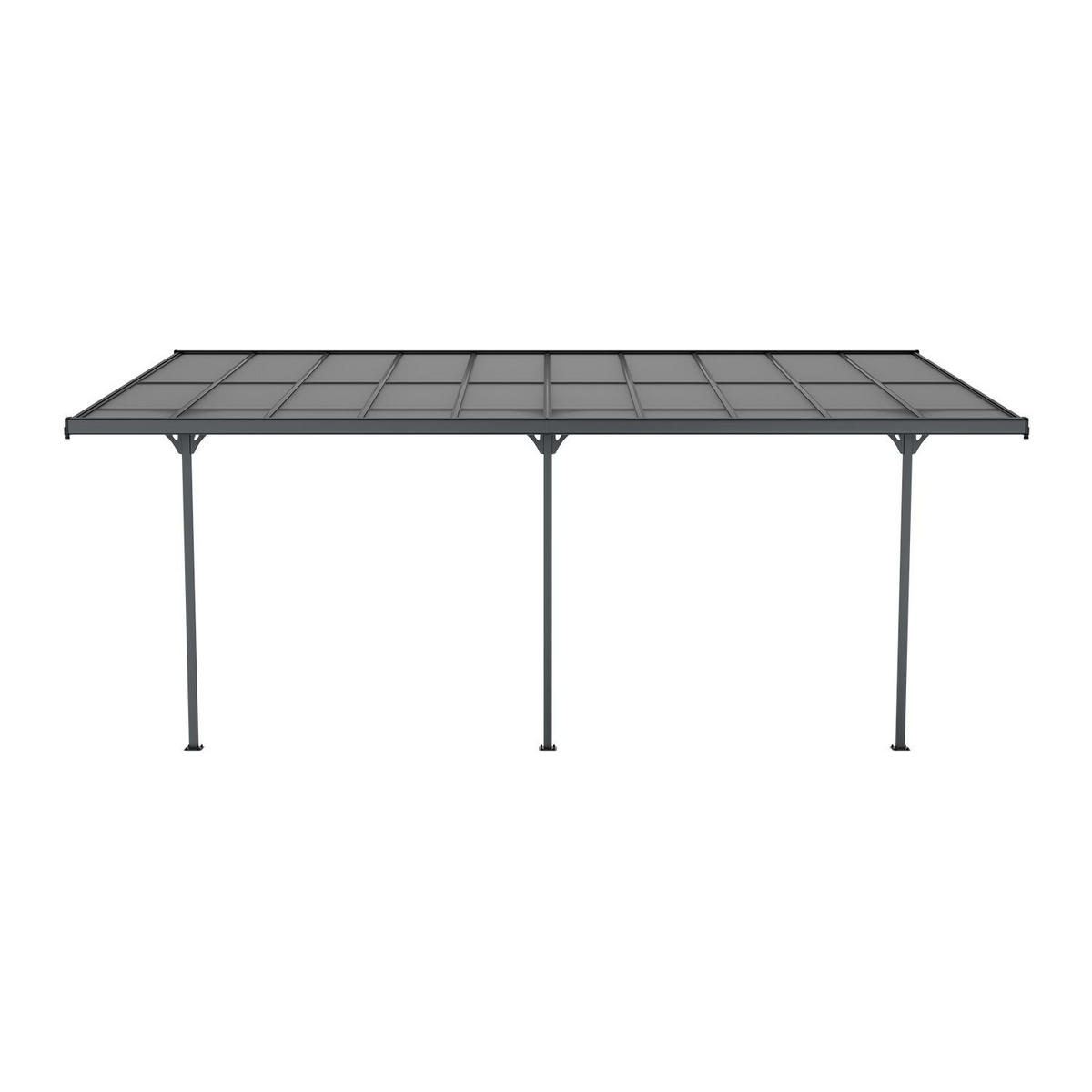 TERRASSENDACH Borneo Aluminium 5,5x3m dunkelgrau - Dunkelgrau, Metall (556/300/300cm) - Juskys