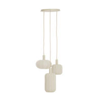 HÄNGELAMPE Tufia - Weiß - 38/38/34 cm - Weiß, Textil (38/38/34cm) - Light & Living