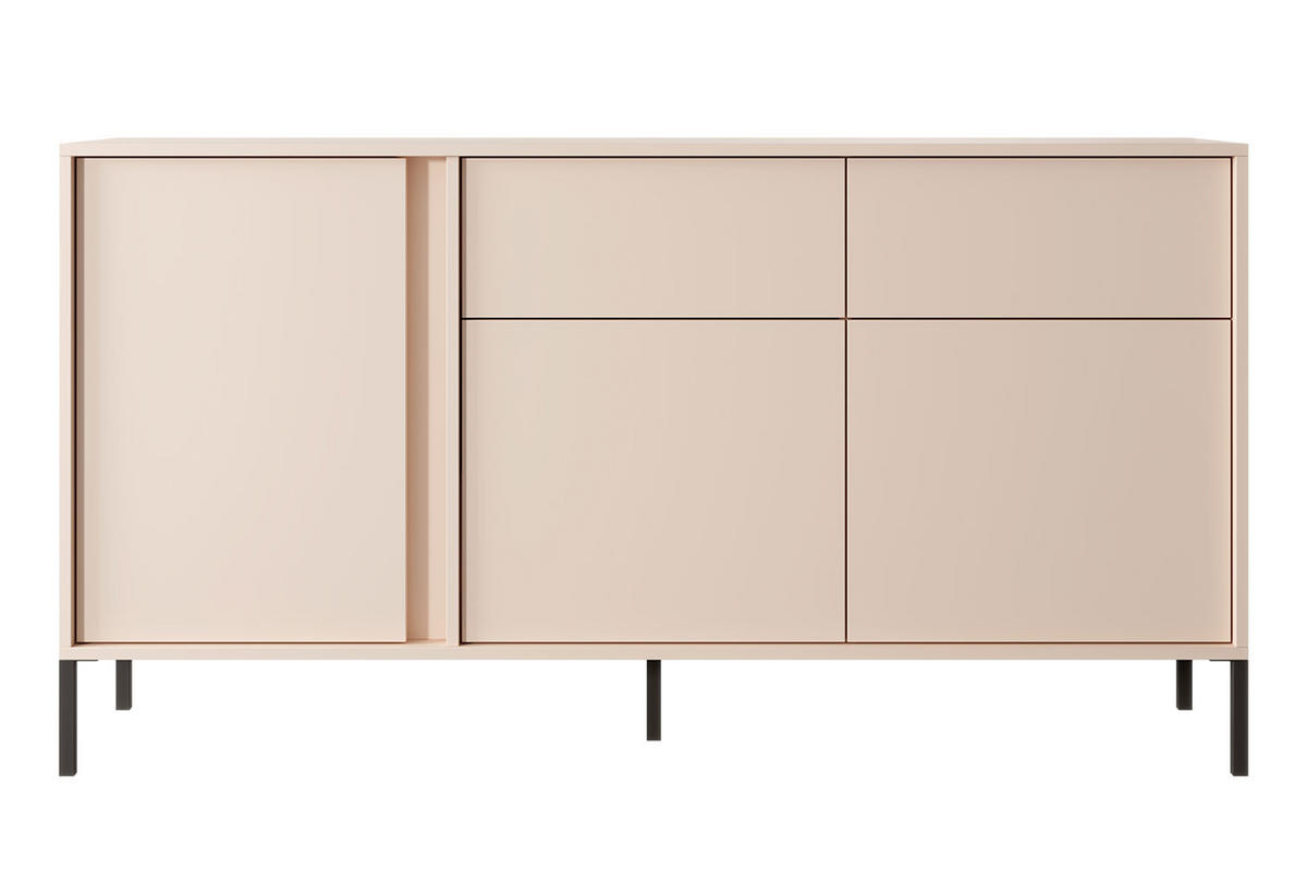 KOMMODE Dast beige 153 / 39,5 / 81cm - Beige/Akaziefarben, Holz/Holzwerkstoff (153/81/39.5cm) - Feldmann-Wohnen