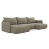 WOHNLANDSCHAFT Strukturstoff Stoff Beige - Beige/Schwarz, Kunststoff/Textil (290/86/148cm) - Makamii