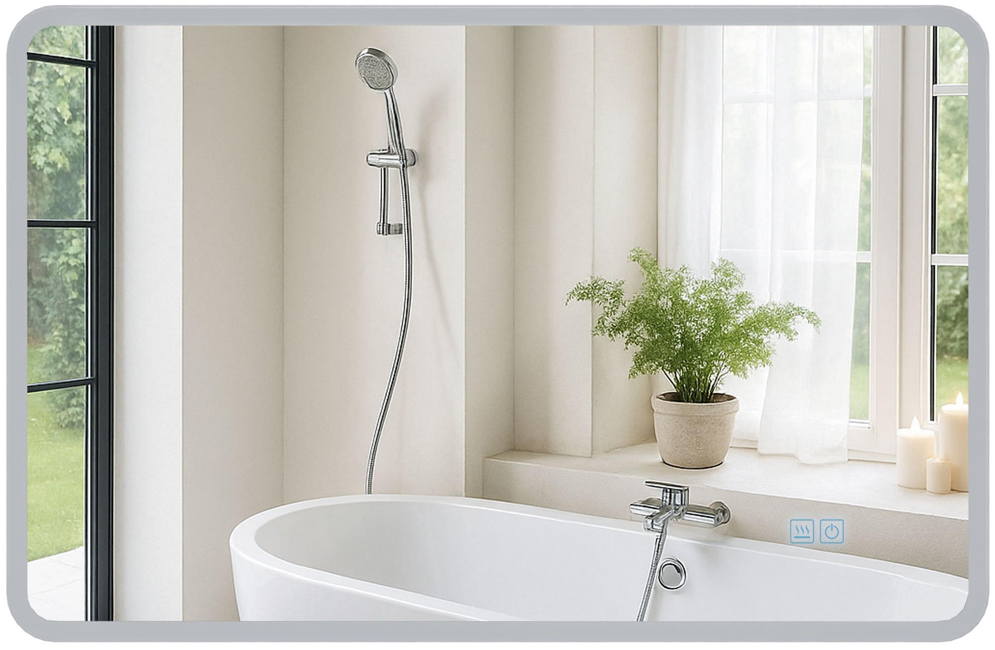BADSPIEGEL Wien 70x100 ohne Bluetooth 100x3,5x70cm Glas Klarglas Badezimmerspiegel - Klar, Glas (100/70/3.5cm) - DELUKE