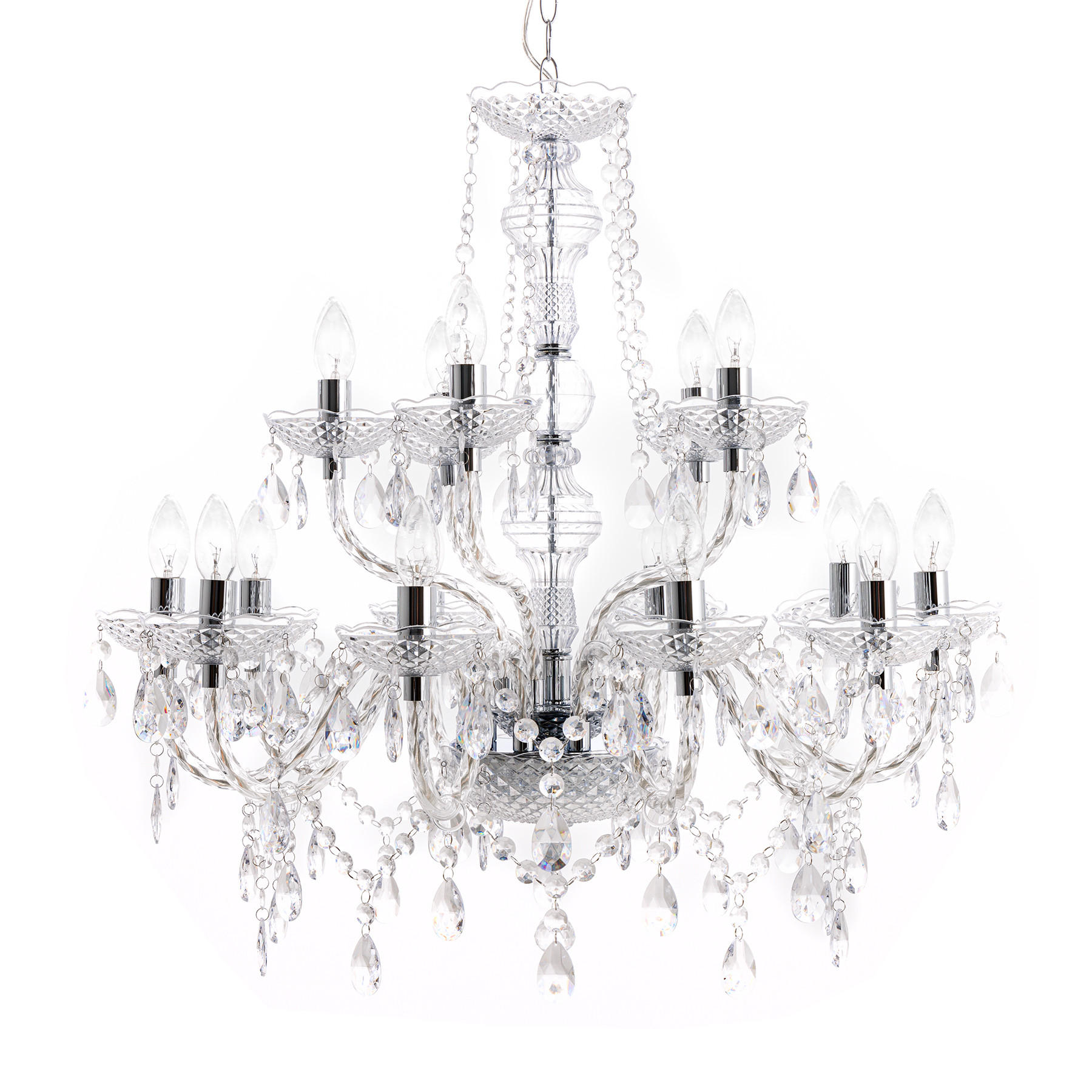 KRONLEUCHTER CRYSTAL XL Acryl Transparent 80 cm - Transparent, Glas (80/80/75cm) - riess-ambiente