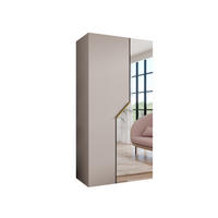 DREHTÜRENSCHRANK 202/100/52 2-türig - Beige/Goldfarben, Holz/Metall (100/202/52cm) - Abiks Möbel