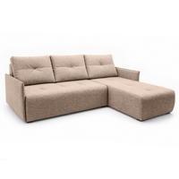 ECKSOFA L Form Damascus Creme 212/143/88 cm Rechts mit Schlaffunktion - Creme/Schwarz, Kunststoff/Textil (212/143cm) - AX Living