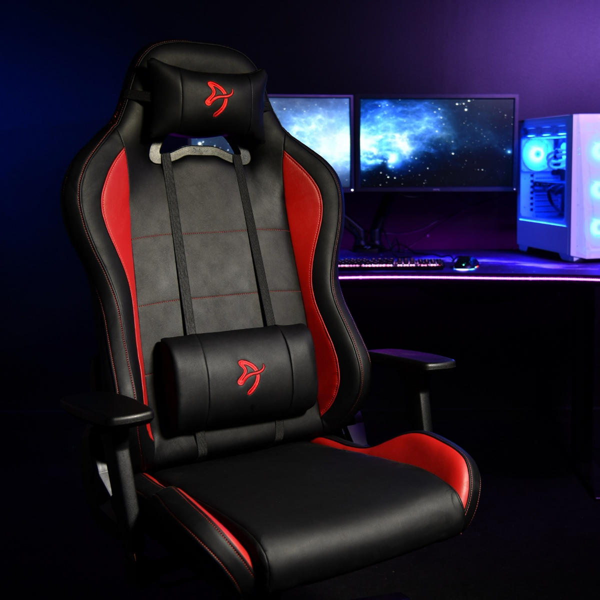 GAMINGSTUHL Torretta SoftPU™ Schwarz/Rot - Rot/Schwarz, Kunststoff/Metall (70/135/50cm) - Arozzi