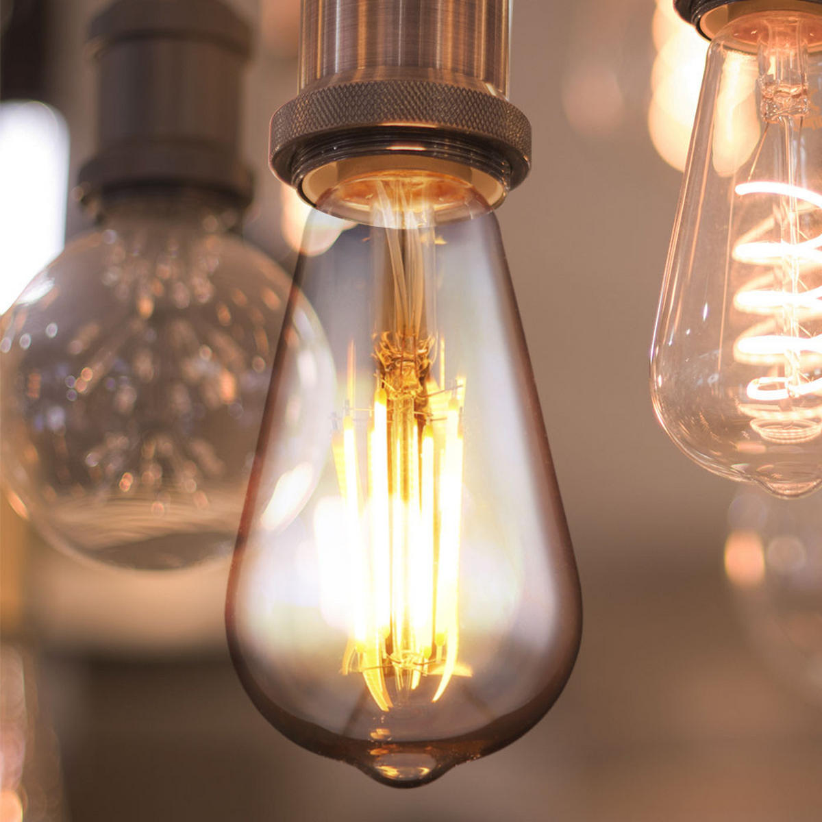 LED FILAMENT LEUCHTMITTEL Orange Glas - Orange, Glas (6.4/14cm) - Globo Lighting