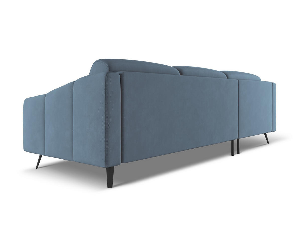 ECKSOFA mit Schlaffunktion Chenille Stoff Schwarz - Anthrazit/Schwarz, Textil/Metall (242/162cm) - Makamii