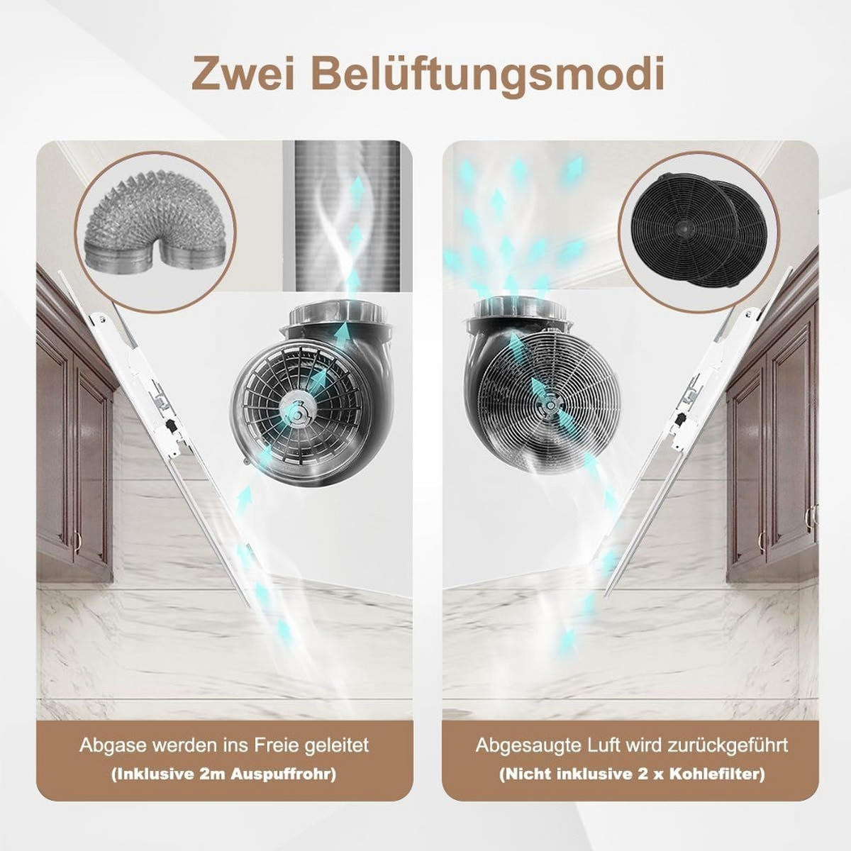 DUNSTABZUGSHAUBE, KOPFFREIE WANDHAUBE, TOUCHSCREEN, Glas Weiß, Moderne Küche, 60 cm - Weiß, Metall (42.51/48.51/62cm) - Rolipo