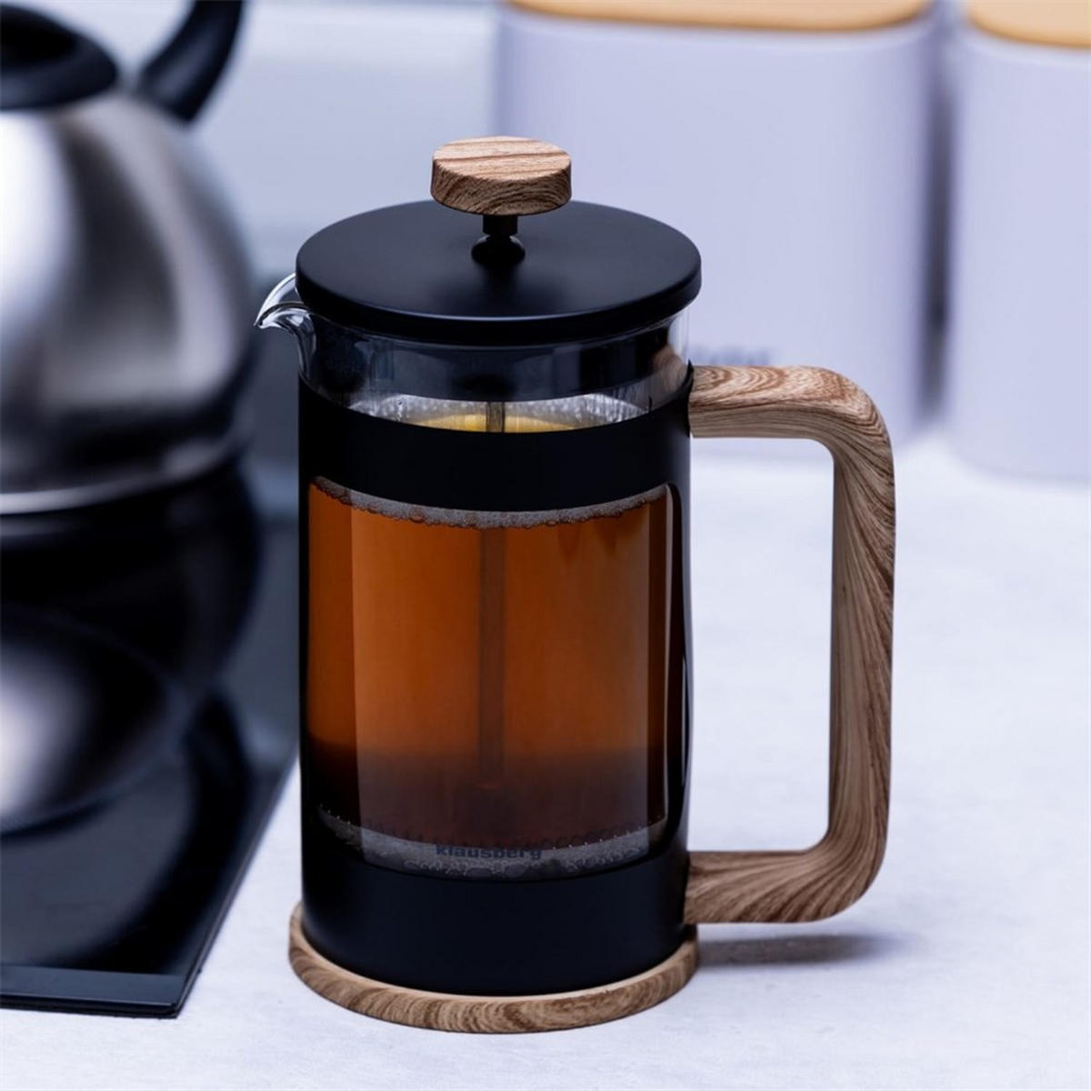 KAFFEE-/TEEZUBEREITER Grau 10.5/10.5/21.5 cm KB7681 - Grau, Glas (10.5/21.5/10.5cm) - Klausberg 