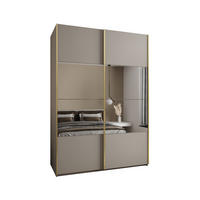 SCHWEBETÜRENSCHRANK 245,5/170/64 2-türig - Kaschmir/Goldfarben, Holz/Metall (170/245/64cm) - Abiks Möbel