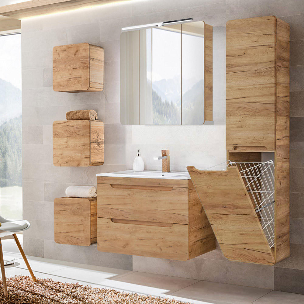 Lomado Badmöbel-Set Braun 180x200x46 cm