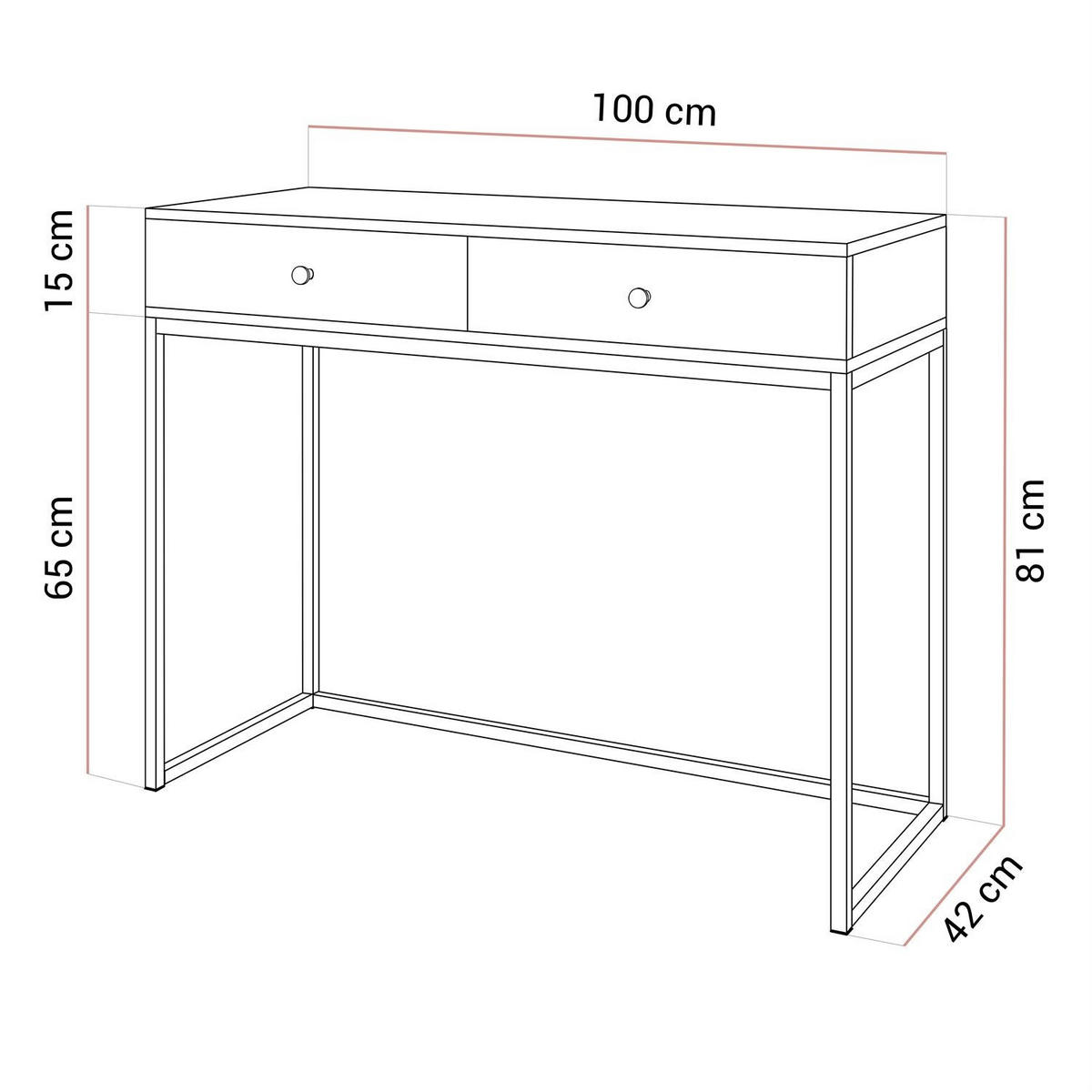 SCHMINKTISCH Blanco Glamour auf goldchrom Gestell mit LED-Spiegel goldener Griff - Kaschmir/Goldfarben, Holzwerkstoff (100/81/42cm) - Lookway