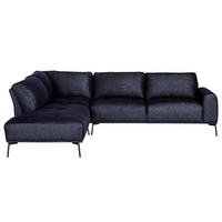 ECKSOFA Merukis dunkelblau - Schwarz/Dunkelblau, Textil/Metall (288/232cm) - Selsey