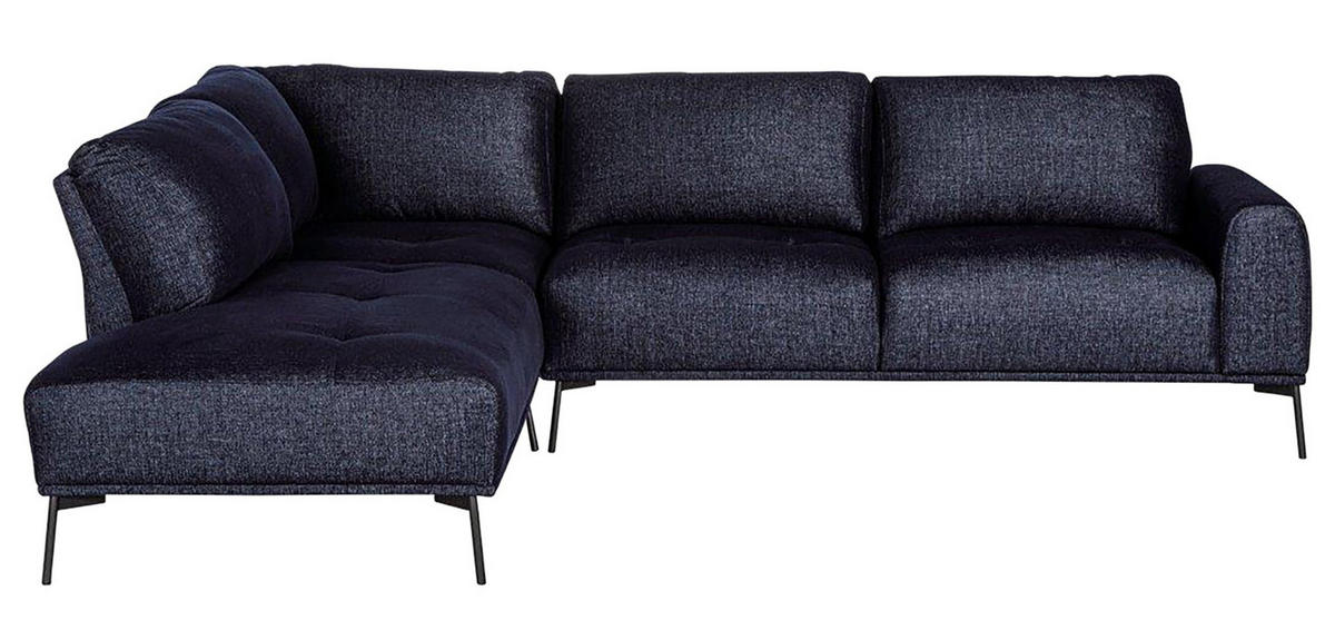 ECKSOFA Merukis dunkelblau - Schwarz/Dunkelblau, Textil/Metall (288/232cm) - Selsey